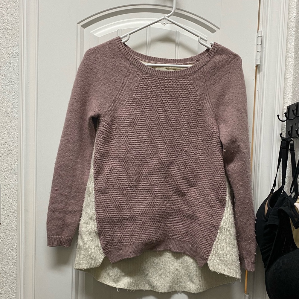 Light Purple and Cream-colored Sweater